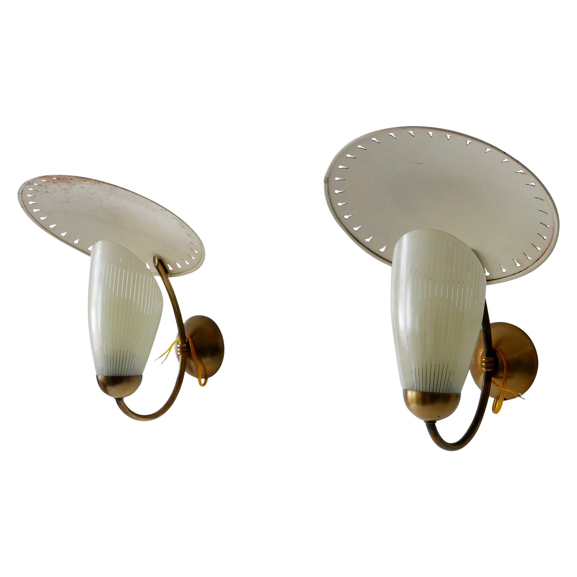 Set of Two Rare Mid-Century Modern Sputnik Sconces or Wall Lights Germany 1950s For Sale