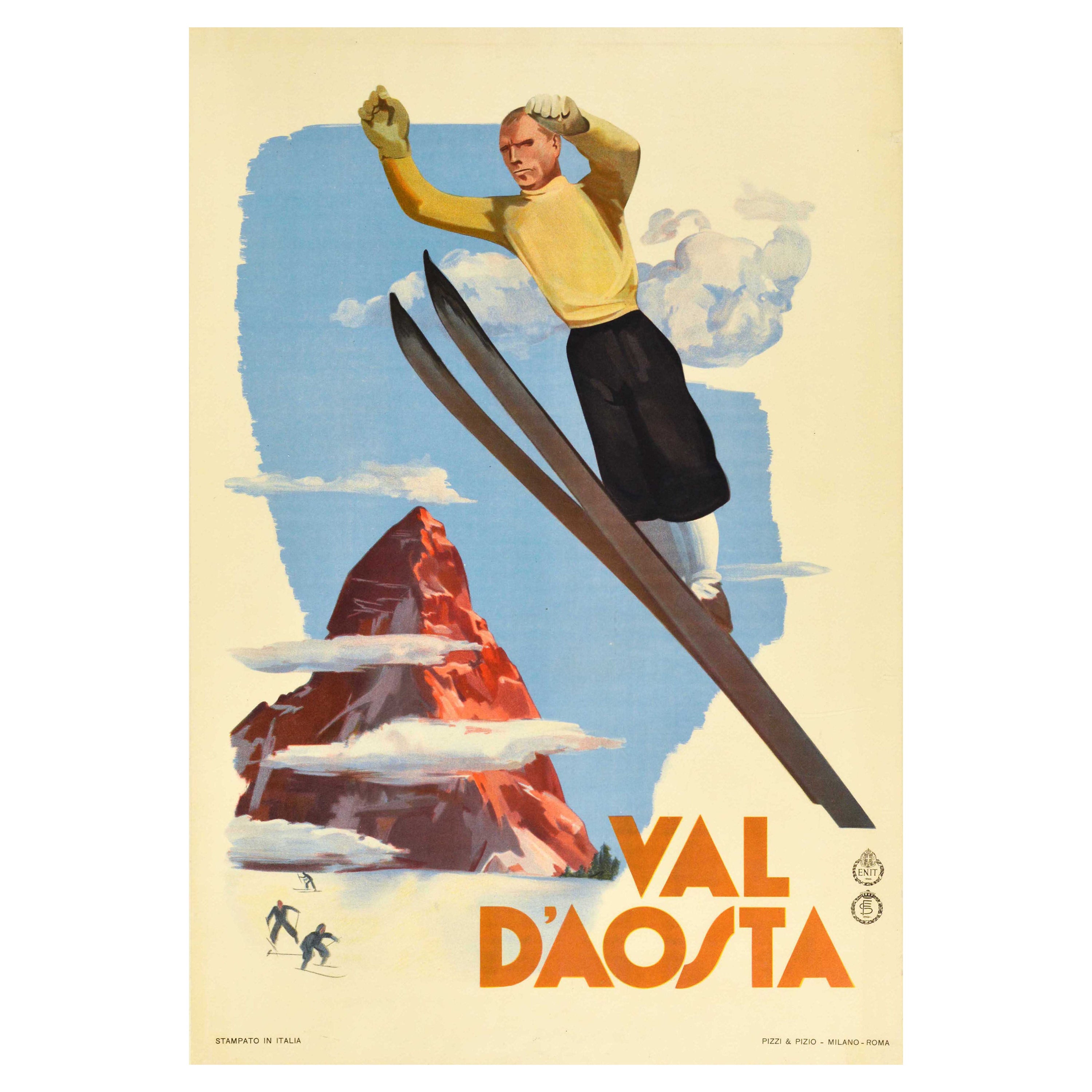 1951 Italian Ski Race Poster A3/A2/A1 Print 