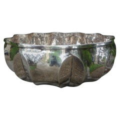 Large Italian Hand Hammered Silver Plated Bowl