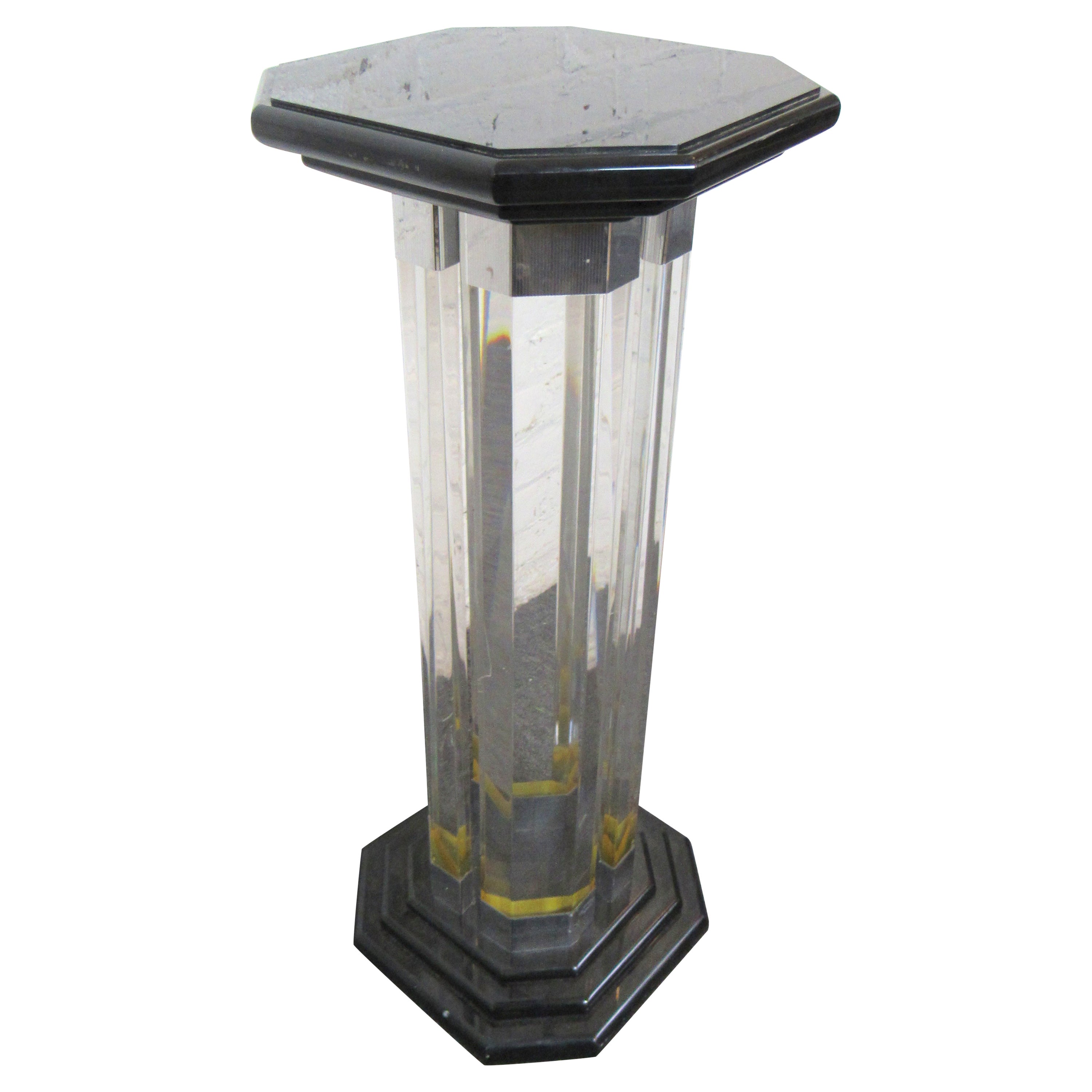 Midcentury Brass and Glass Display Pedestal For Sale at 1stDibs glass pedestals for sale