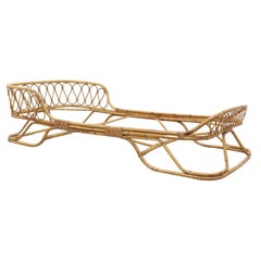 Mid-Century Tito Agnoli Attributed Bamboo Sleigh Daybed Frame