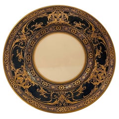 Fine Service 12 Royal Worcester Navy Blue Gold Gilded Dinner Presentation Plates