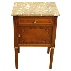 French Marble Top One Drawer Stand