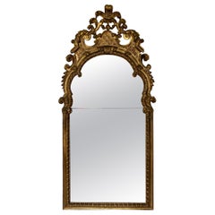 Early 18th Century Continental Giltwood Pier Louis XIV Style Baroque Mirror