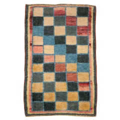 Retro Mid-20th Century Handmade Persian Gabbeh Throw Rug