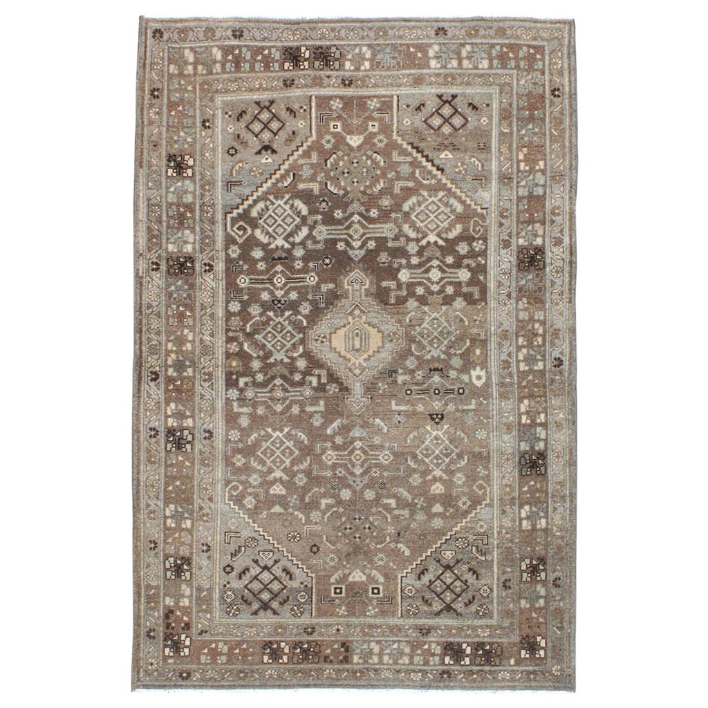 Mid-20th Century, Handmade Persian Malayer Accent Rug For Sale
