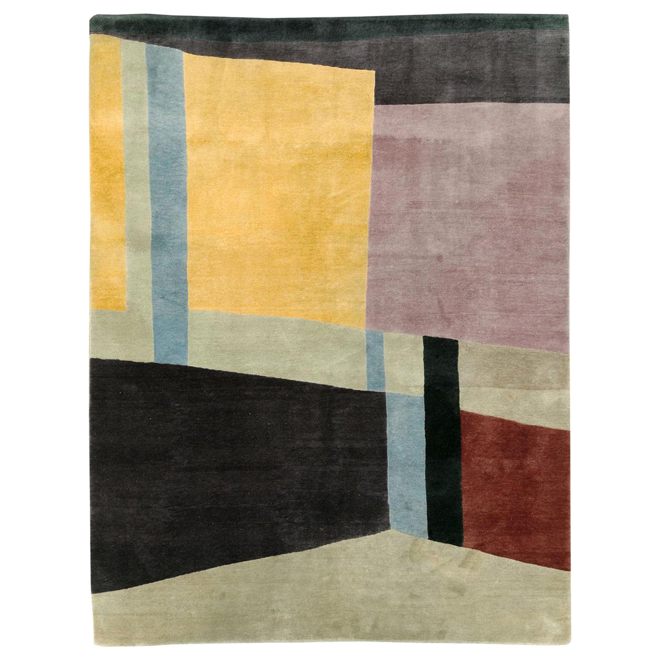 Tapis tibétain de style Art Déco du 21e siècle de taille normale en vente