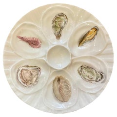 Vintage Estate French L' Hirondelle Limoges Porcelain Sea Creature Oyster Plate Ca. 1960