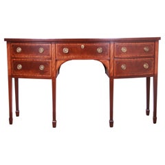 Baker Furniture Hepplewhite Mahogany and Satinwood Sideboard, Newly Restored