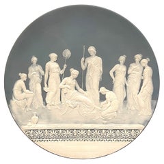 Jean Baptist Stahl Pate-sur-pate / Phanolith Neoclassical Court Scene Charger