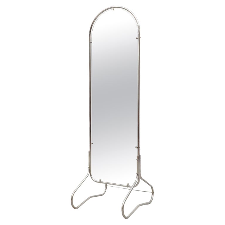 Gispen Tubular Chrome Floor Mirror For Sale at 1stDibs