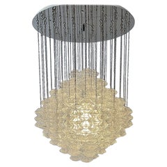 J.T. Kalmar Huge Pagode Pendant Chandelier, Crystal Glass, 1960s, Austria