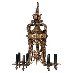 French Regency Gilt Chandelier or Pendant Lamp 