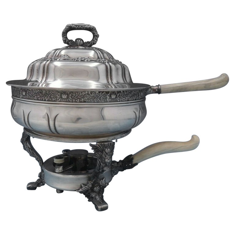 Chrysanthemum by Tiffany and Co Sterling Silver Chafing Dish with Warmer  For Sale at 1stDibs