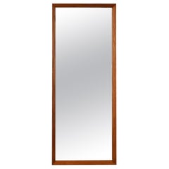 Miroir mural rectangulaire danois en chêne, moderne du milieu du siècle dernier