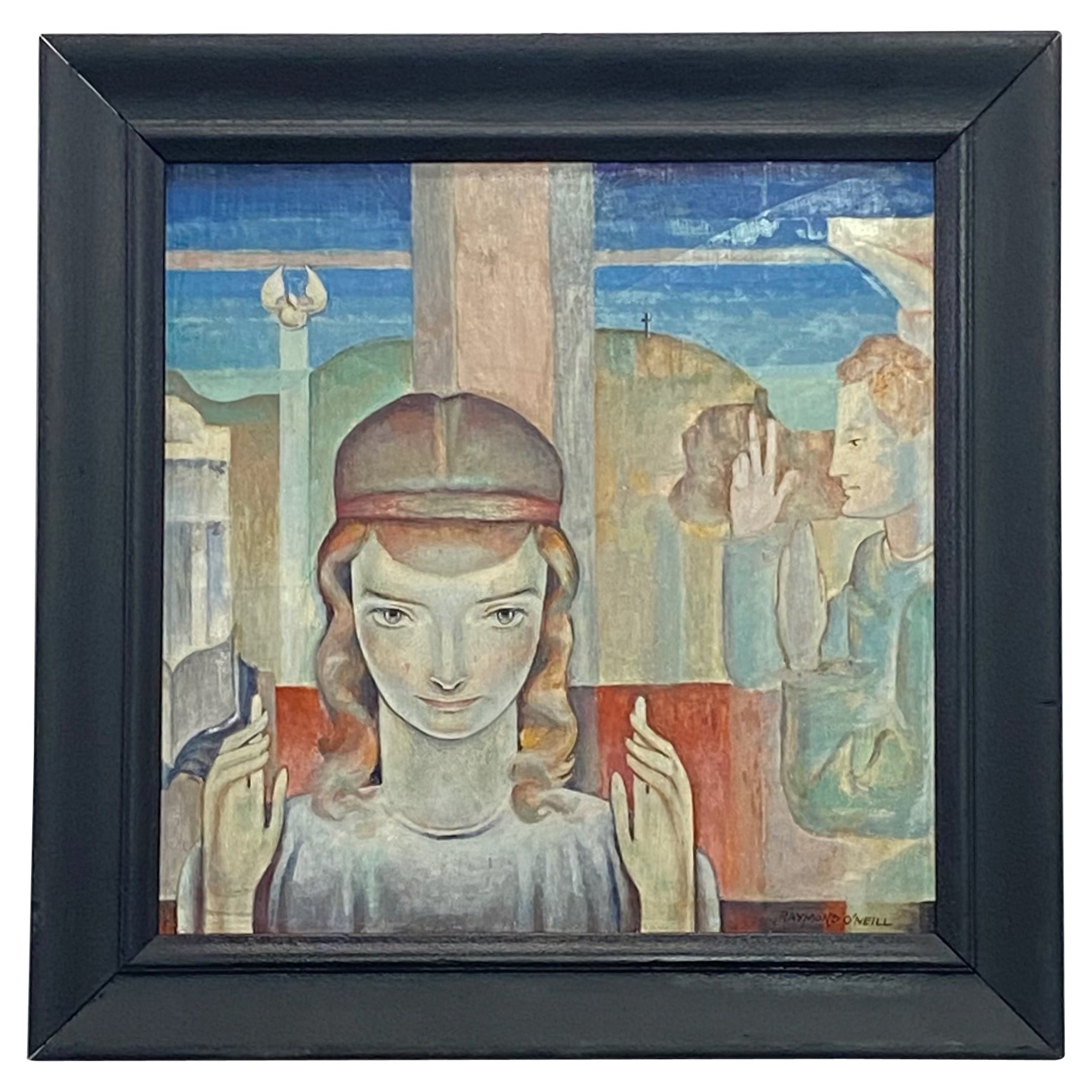 Modernist Style Painting by American Artist Raymond O'Neill, 1930's-1940's For Sale