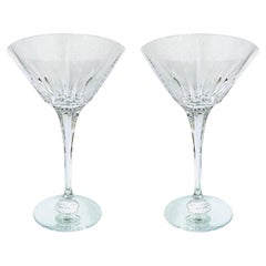 Pair of Waterford Crystal Martini Glasses, Lismore Series, circa 1990's