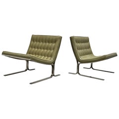 Pair of Leather Lounge Chairs by Nico Zographos