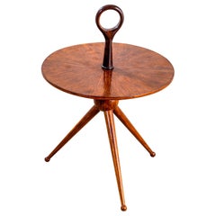 20th Century Franco Buzzi Side Table in Wood with Hand Grip for Bazzani '40s