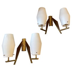 1960s Mid-Century Modern Italian Wall Sconces in the Manner of Arredoluce