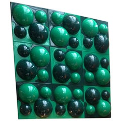 Wall Elements in Dark and Light Green Designed by Verner Panton for Visiona2