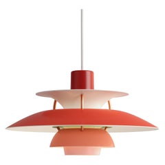 Louis Poulsen PH5 Mini Pendant Lamp in Red by Poul Henningsen
