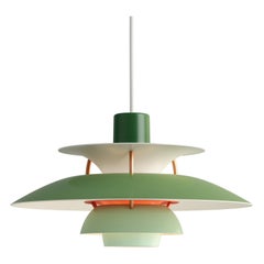 Louis Poulsen PH5 Mini Pendant Lamp in Green by Poul Henningsen