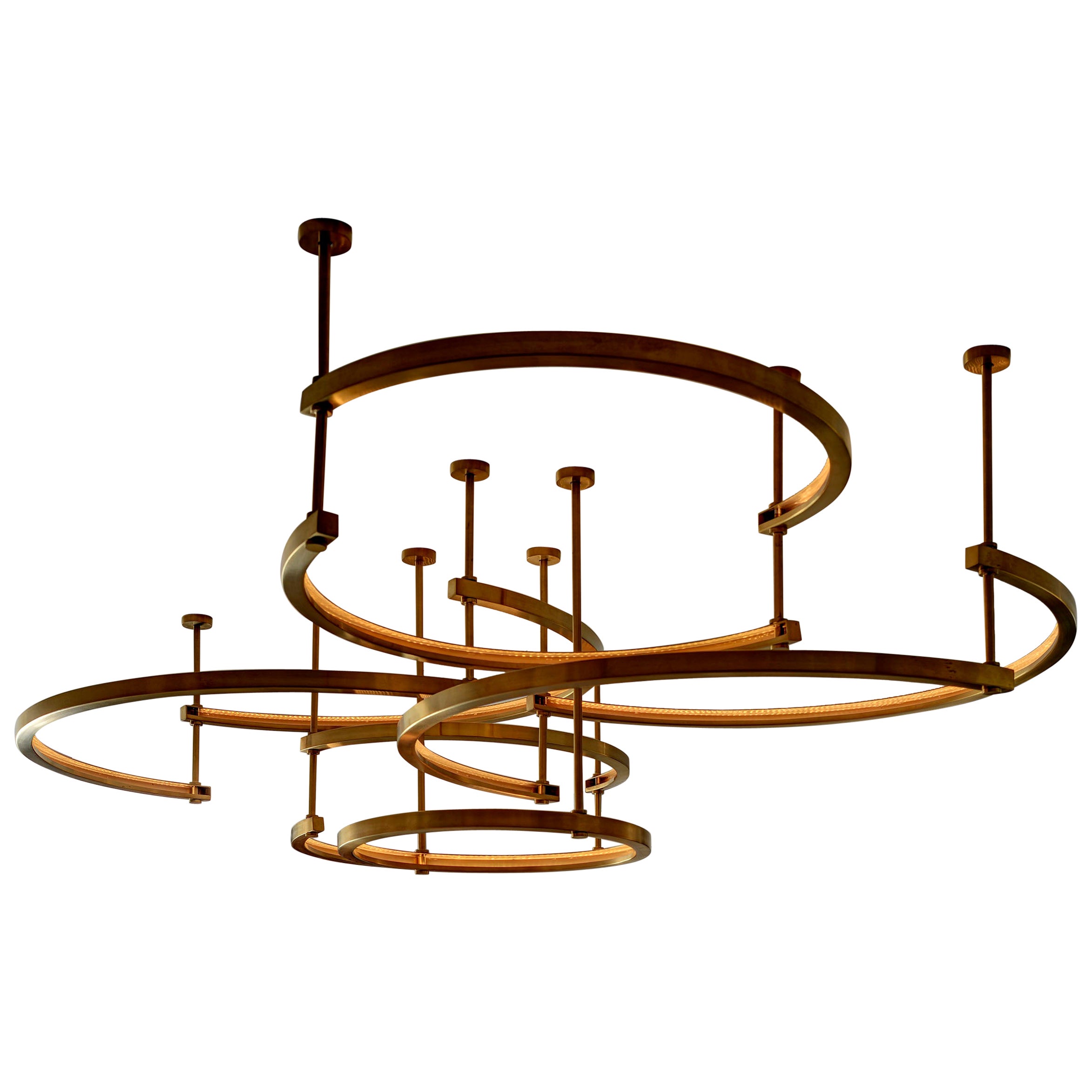 The Deconstructed Brass Ring Chandelier For Sale