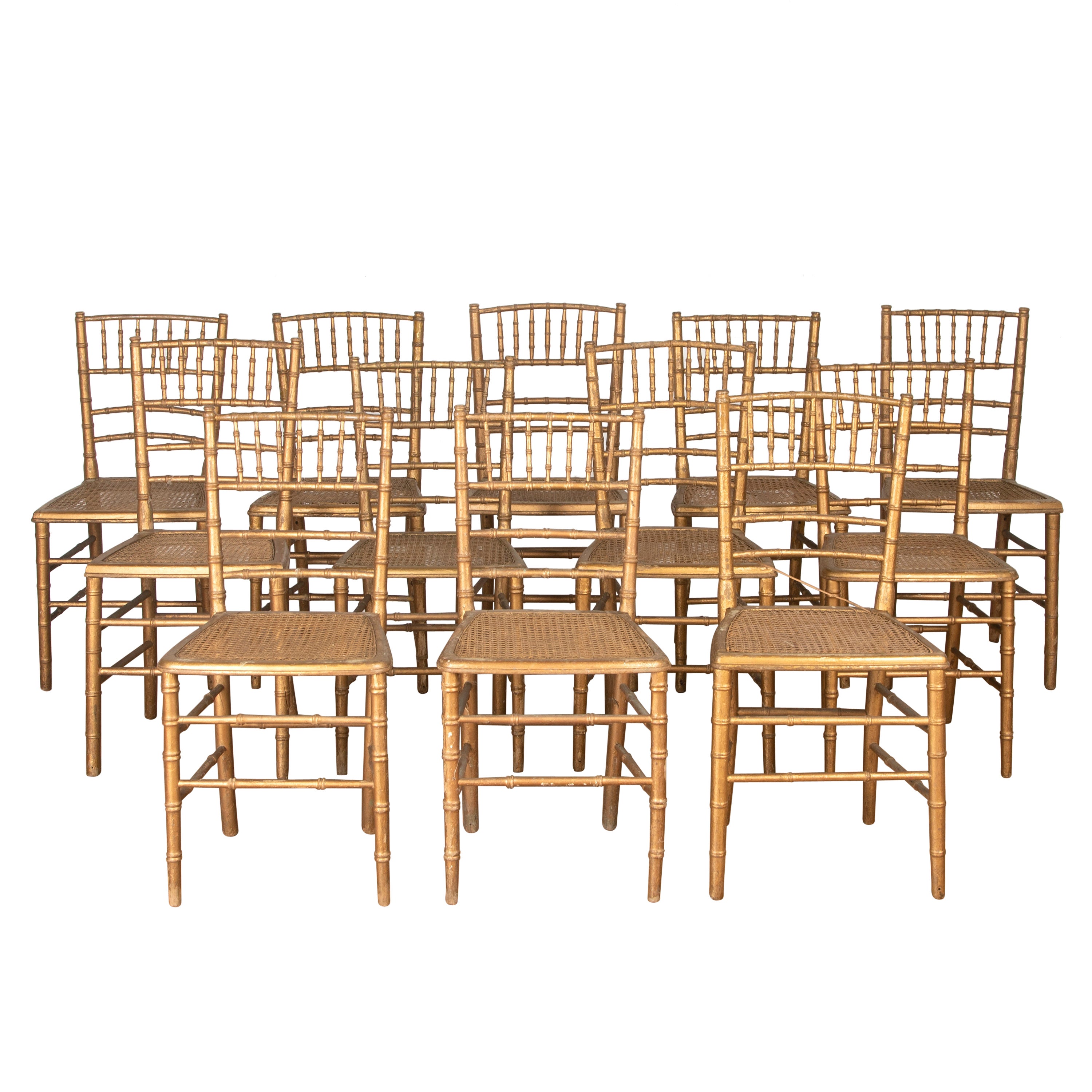 Set of Twelve Faux Bamboo Chairs