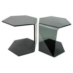Hexagon Side Tables Designed by M. Manzoni & R. Tapinassi  for Steiner Paris