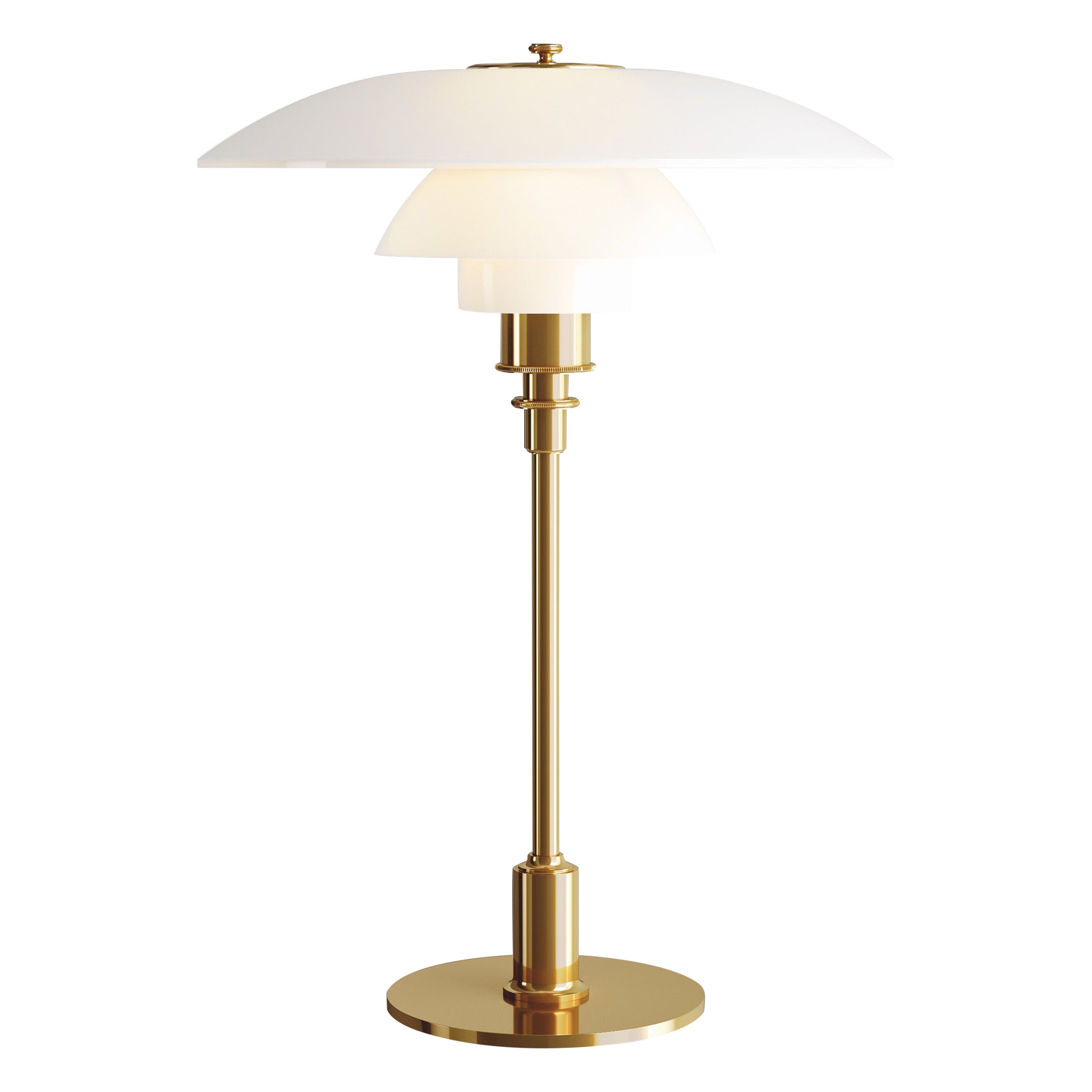 Louis Poulsen PH 3½-2½ Glass Table Lamp in Brass by Poul Henningsen For Sale