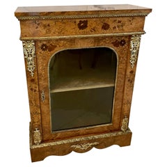 Fine Quality Antique Burr Walnut Marquetry Inlaid Ormolu Mounted Display Cabinet