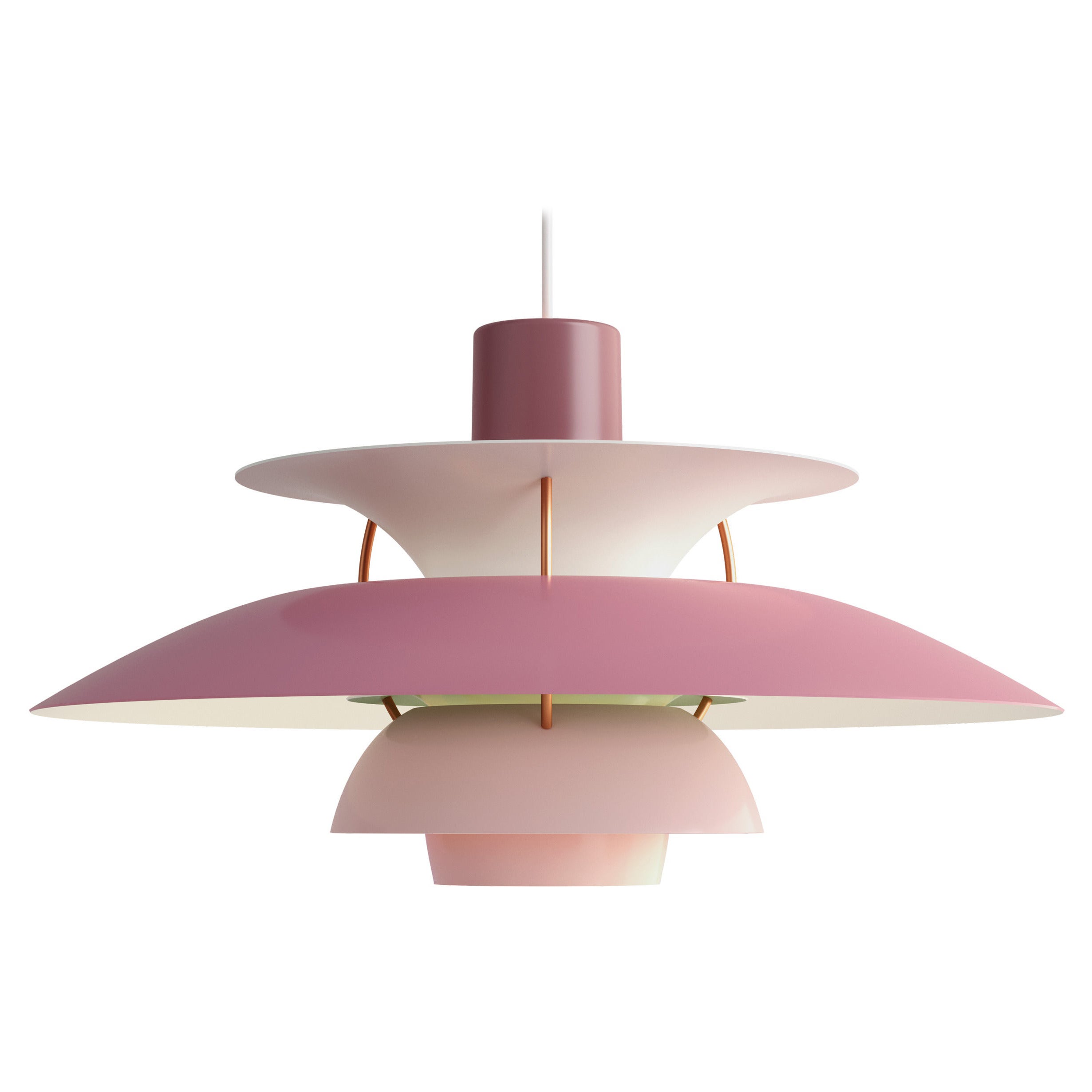Louis Poulsen PH 5 Pendant Light in Rose by Poul Henningsen For Sale