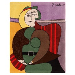 Vintage Pablo Picasso Art Rug. Size: 3 ft x 3 ft 9 in
