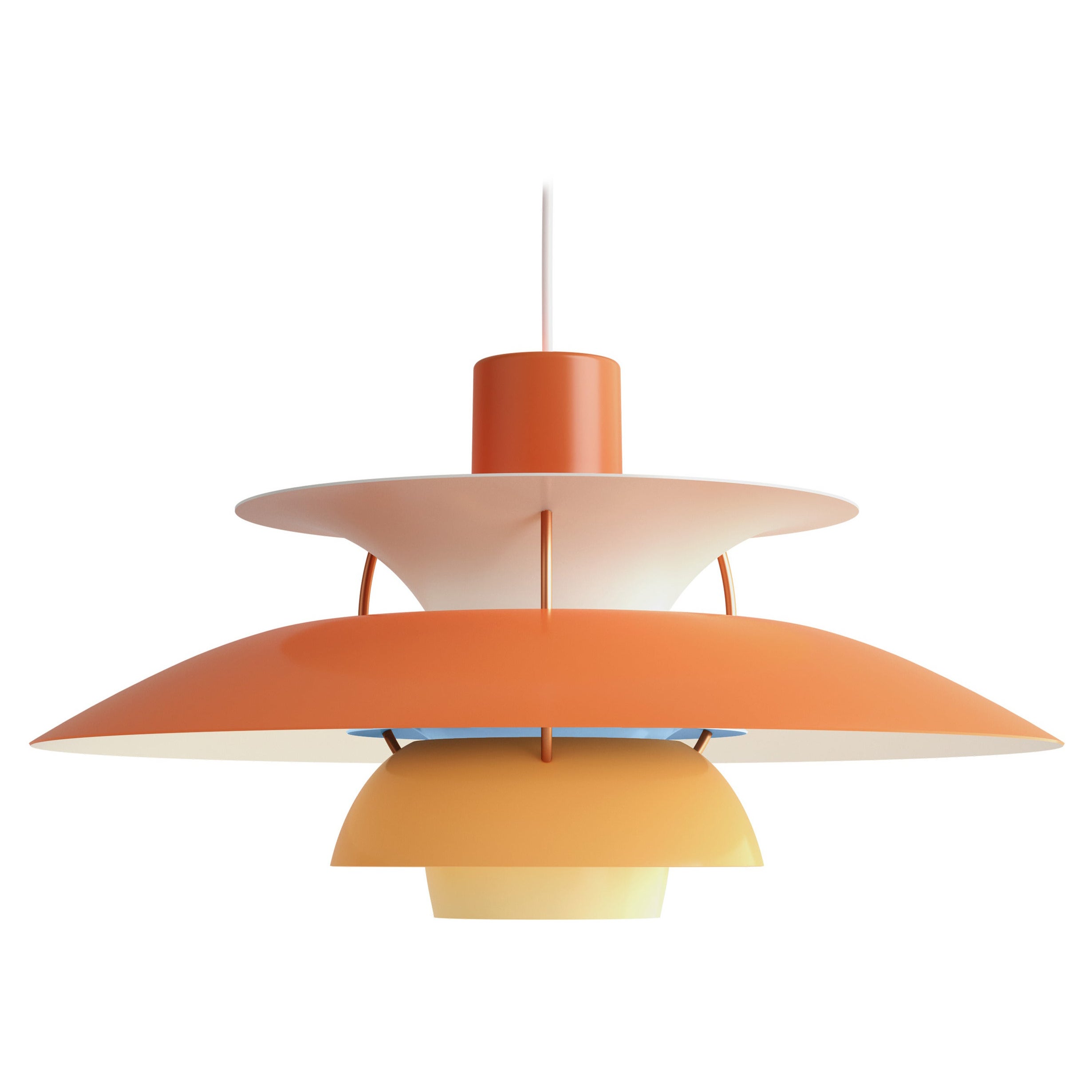 Louis Poulsen PH 5 Pendant Light in Orange by Poul Henningsen