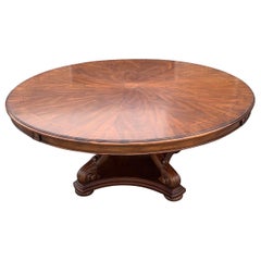 Henkel Harris Round Mahogany Inlaid Dining Table