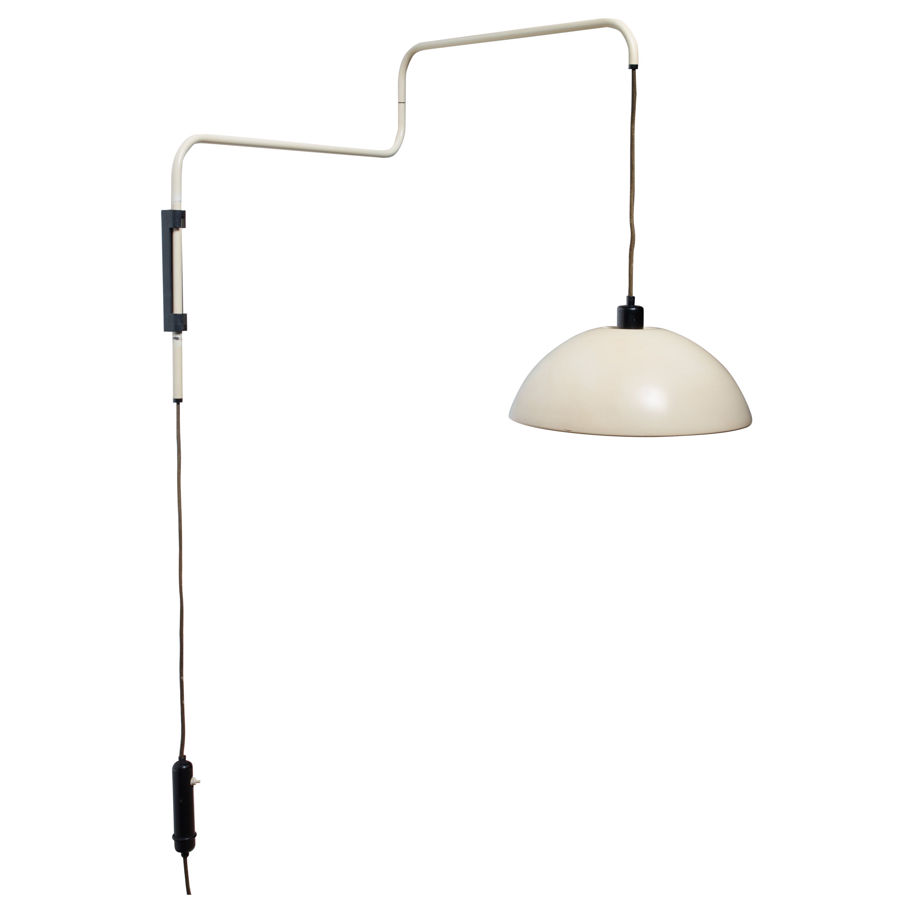 Elio Martinelli Swiveling, Height-Adjustable Wall Lamp, 1960s For Sale