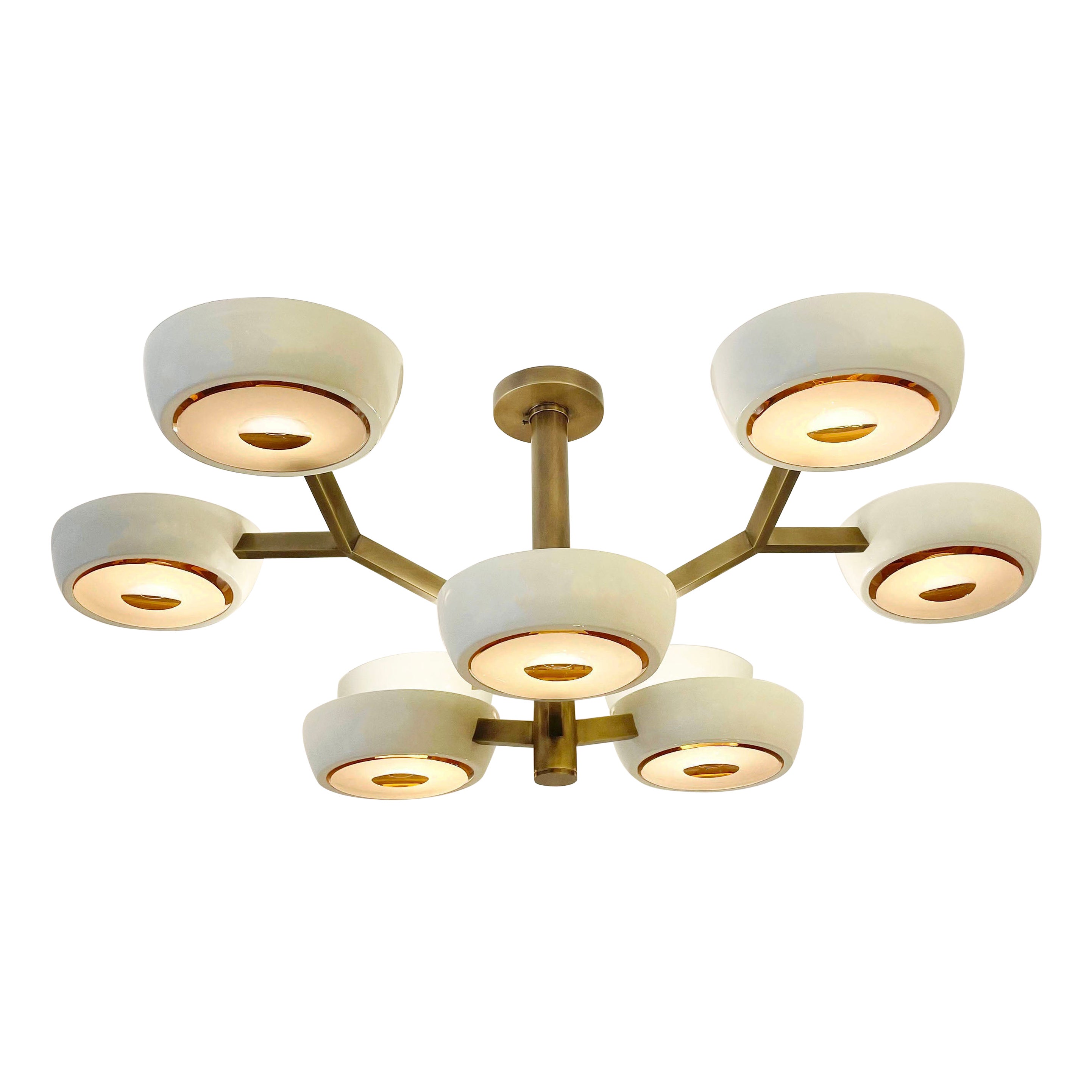 Rose Ceiling Light by Gaspare Asaro-Bronze Finish For Sale