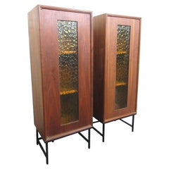 Pair Mid-Century Illuminating Cabinets