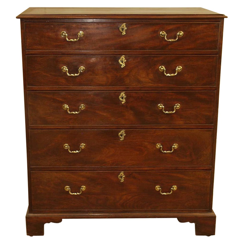 English Chippendale Two over Four Tall Chest For Sale