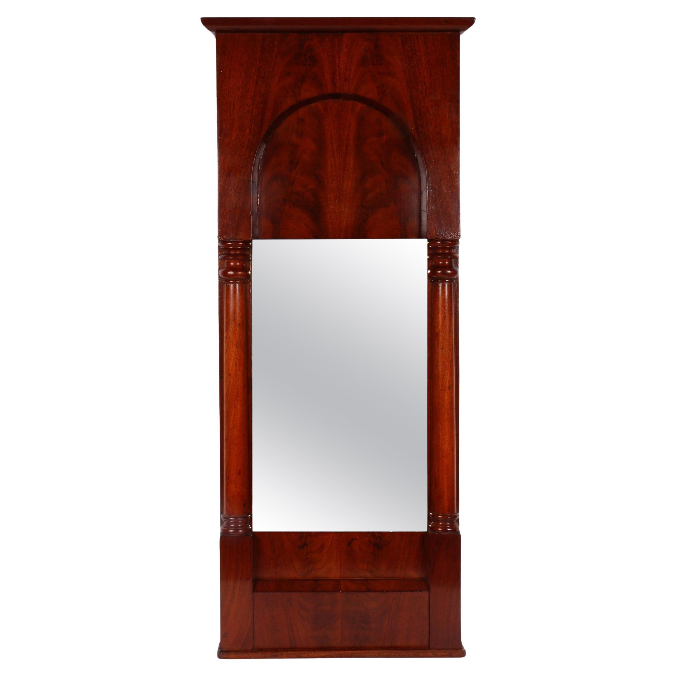 Austrian Biedermeier Mahogany Pier Mirror For Sale