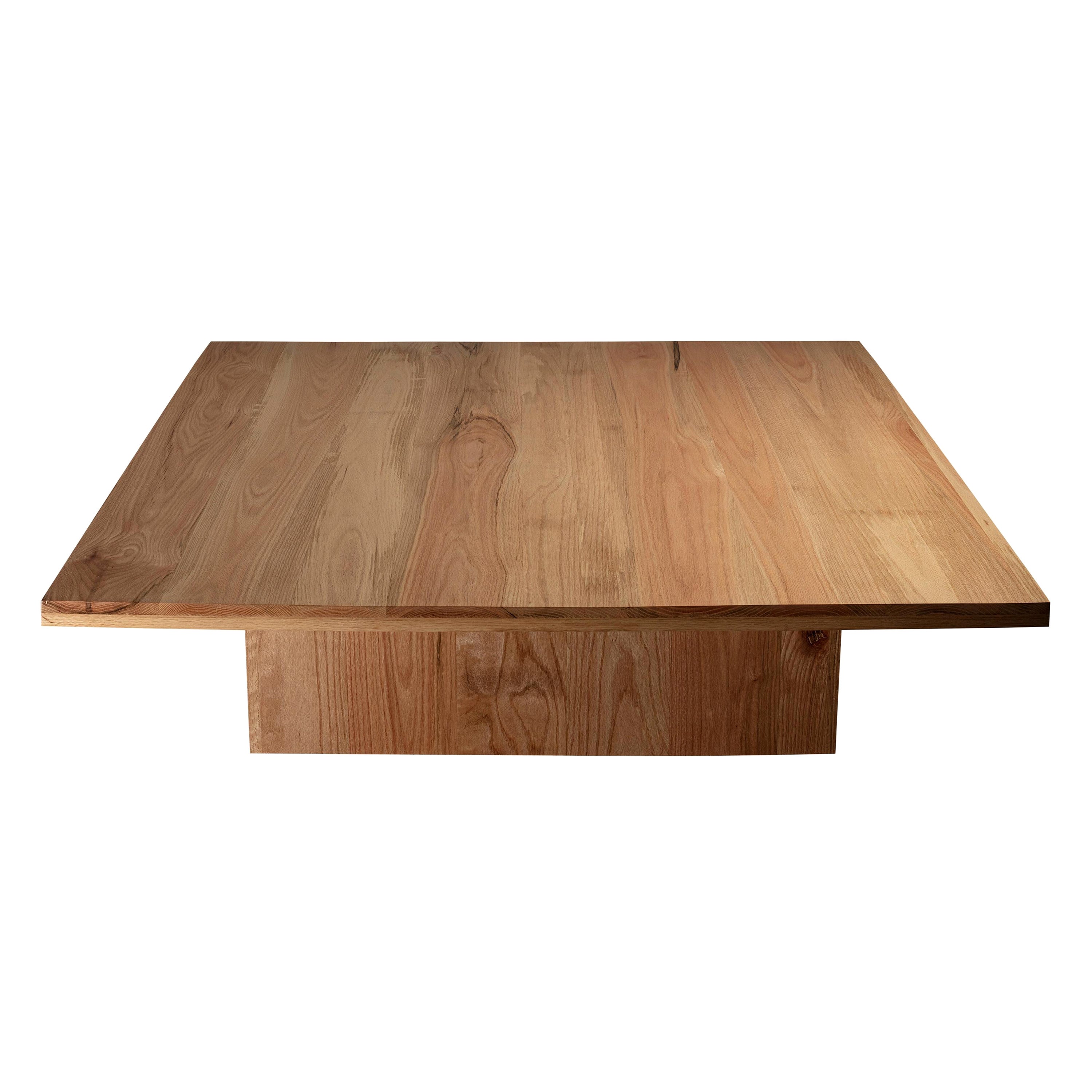 Natural Red Oak Square Coffee Table For Sale