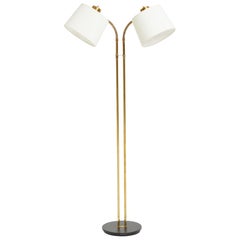 Retro Mid-Century Brass Two-Arm Floor Lamp