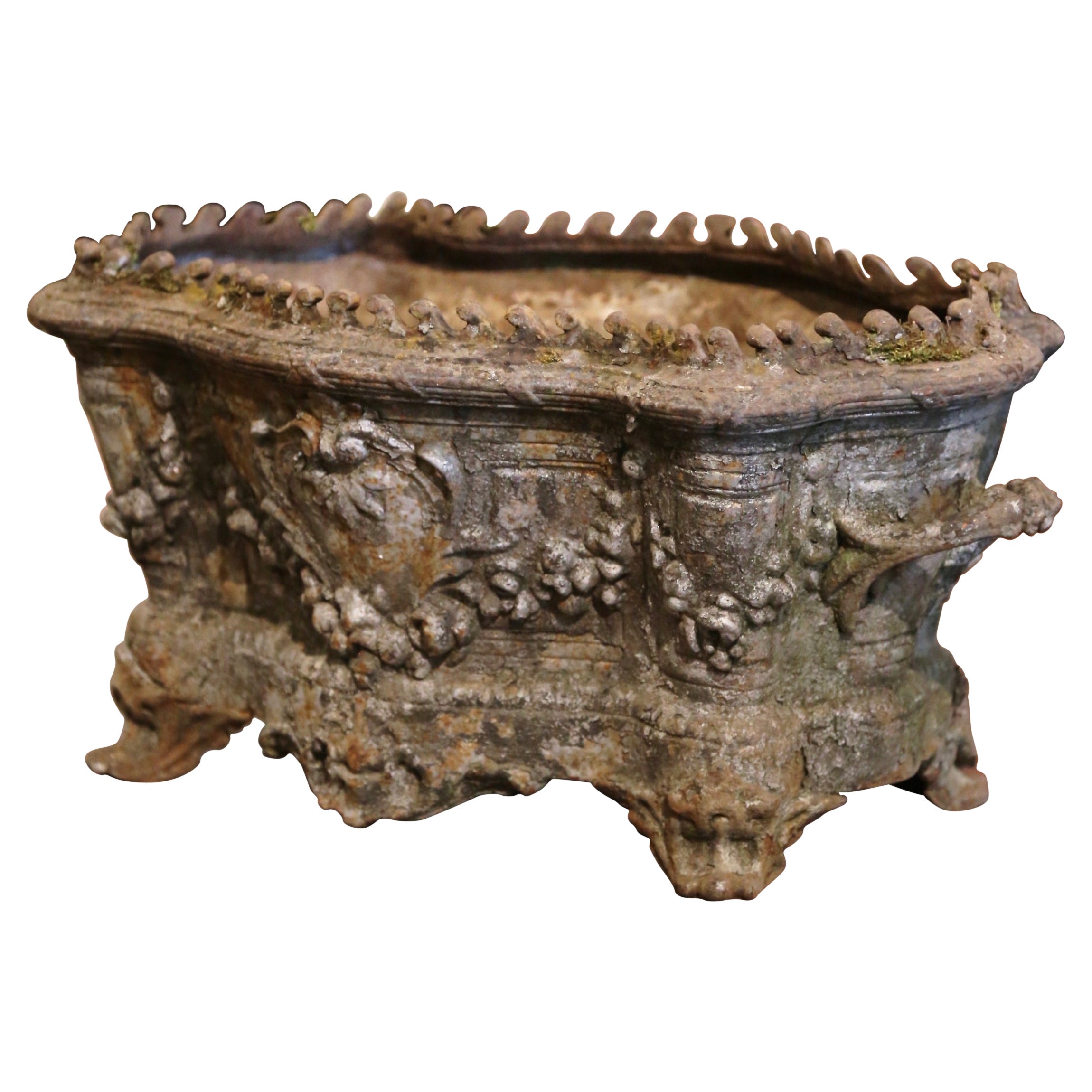 Early 19th Century French Weathered Iron Outdoor Planter Box Jardiniere