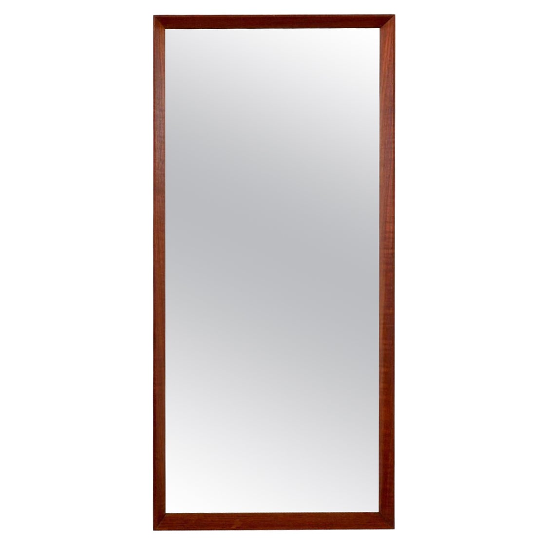 Danish Mid-Century Modern Teak Rectangular Wall Mirror