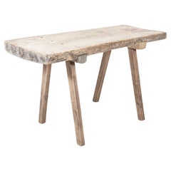 Primitive Oak and Elm Top Butchers Table