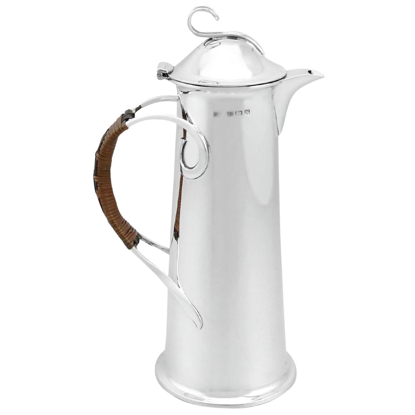 1920er Jugendstil Sterling Silber Kaffeekanne