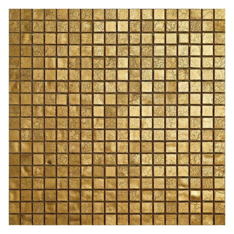Flooring Glass Mosaic Tile with Gold Leaf Customizable for Indoor and Outdoor