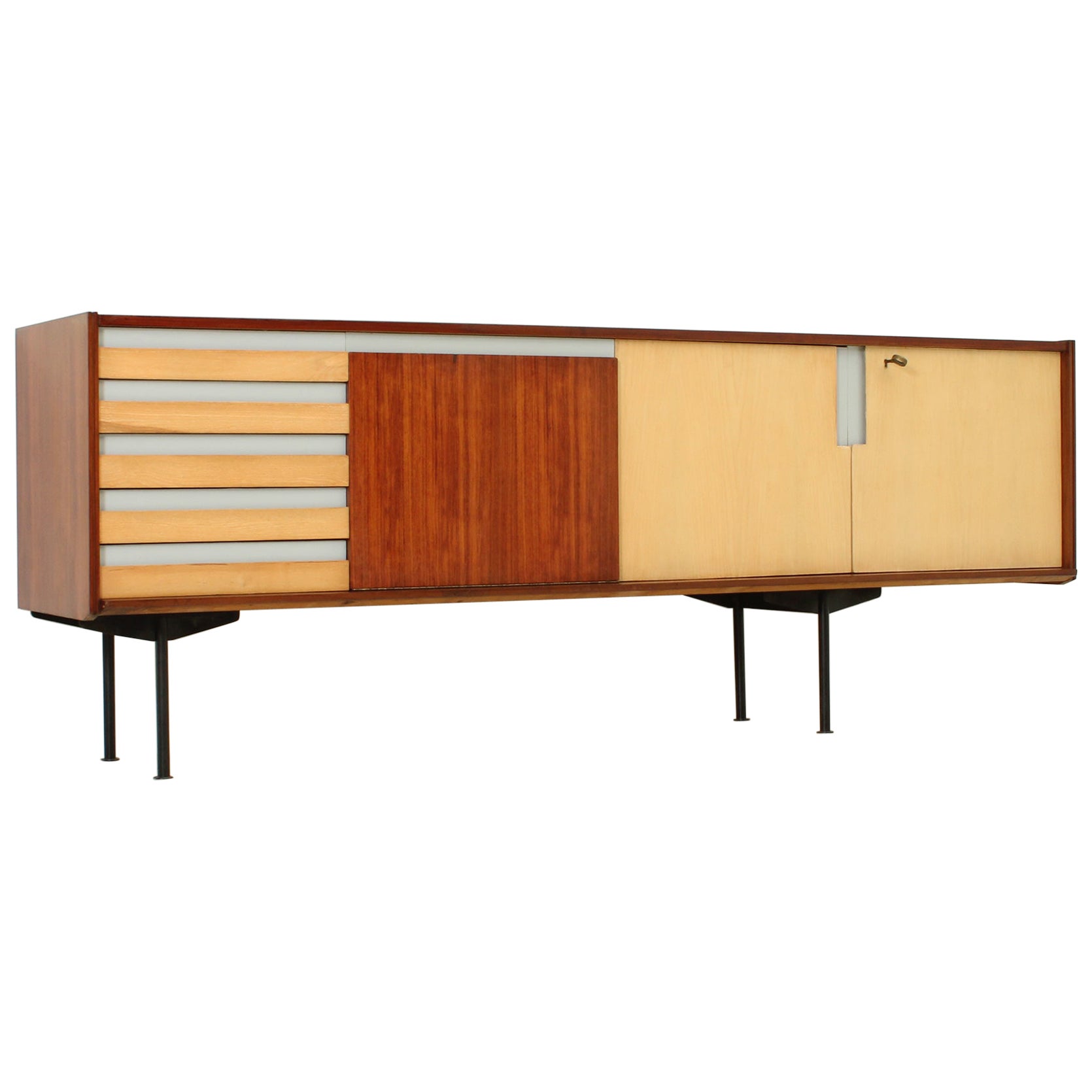 Italienisches farbenfrohes Sideboard aus den 1950er Jahren