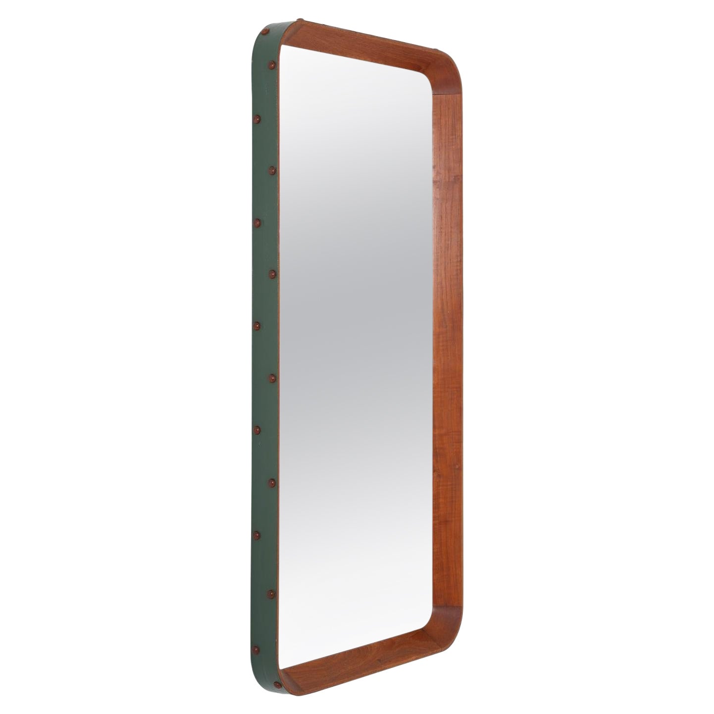 Otto Schulz Attributed Swedish Modern Mirror in Teak For Sale